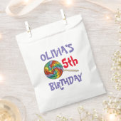 レインボー棒つきキャンデースウィートキャンディハッピーバースデーパーティー フェイバーバッグ (クリップ留めされた状態)