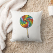 レインボー棒つきキャンデースウィートロリーロリーズキャンディプライド クッション (ブランケット)