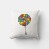 レインボー棒つきキャンデースウィートロリーロリーズキャンディプライド クッション (正面)