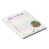 レインボー棒つきキャンデーパーソナライズされたキャンディ一覧 ノートパッド (アングル)