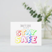 レインボー気にカラーステイを表示する ポストカード (スタンド正面)