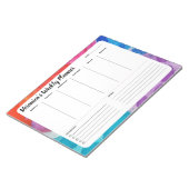 レインボー水の色Weekly To Do Listメモ帳 ノートパッド (アングル)