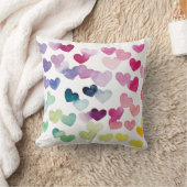 レインボー水カラーハートラブ装飾用クッション クッション (ブランケット)