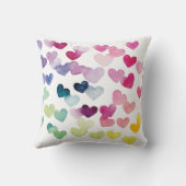 レインボー水カラーハートラブ装飾用クッション クッション (裏面)