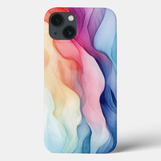 レインボー水彩ウェーブデザイン Case-Mate iPhoneケース (裏面)