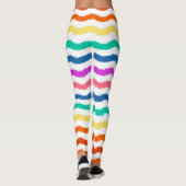 レインボー水彩ウェーブ柄カラフルレギンス レギンス (裏面)