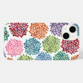 レインボー水彩ダリアの花 フラワー ファインアート Case-Mate iPhoneケース (裏面 (横))