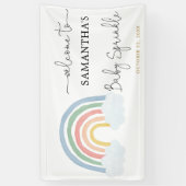 レインボー水彩ベビー散布バックドランドバナー 横断幕 (縦)
