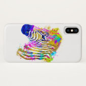 レインボー水彩ペイントスプラッターゼブラグラフィック Case-Mate iPhoneケース (裏面(横))