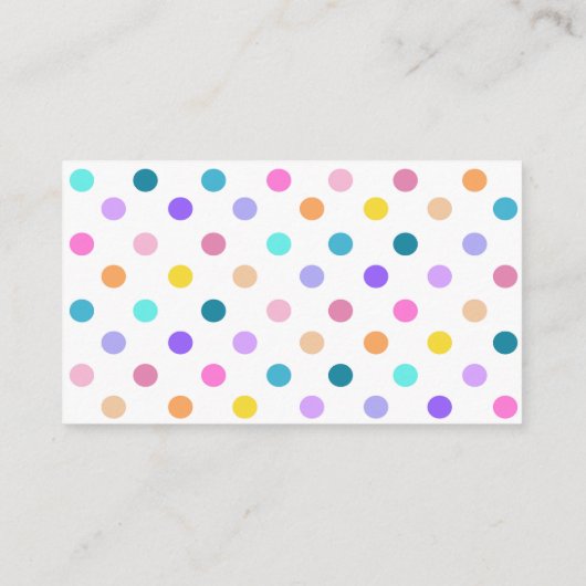 レインボー水玉模様よくはしゃぐカラフル 名刺 (裏面)