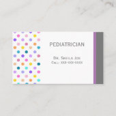 レインボー水玉模様よくはしゃぐカラフル 名刺 (正面)