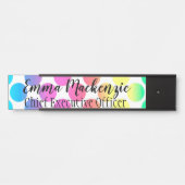 レインボー水玉模様オフィスドアサイン名プレート サインプレート (正面)