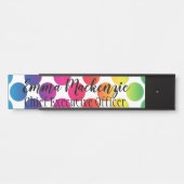 レインボー水玉模様オフィスドアサイン名プレート サインプレート (正面)