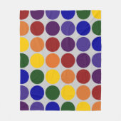 レインボー水玉模様オングレー フリースブランケット (正面)