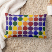 レインボー水玉模様オングレー ランバークッション (ブランケット)