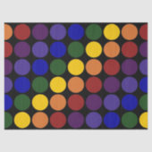 レインボー水玉模様オンブラックティッシュペーパー 薄葉紙 (正面)