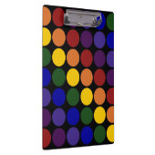 レインボー水玉模様オンブラック クリップボード (右)