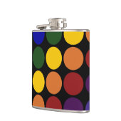 レインボー水玉模様オンブラック フラスク (左)