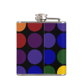 レインボー水玉模様オンブラック フラスク (裏面)