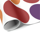 レインボー水玉模様オンホワイトギフトラップ ラッピングペーパー (ロールコーナー)