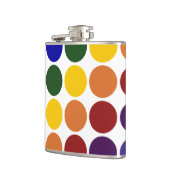 レインボー水玉模様オンホワイト フラスク (左)