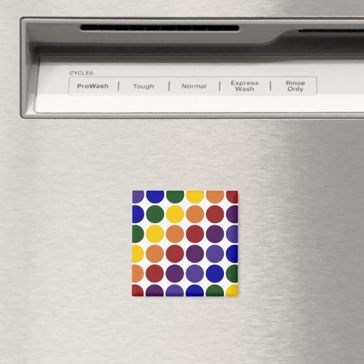 レインボー水玉模様オンホワイト マグネット (インサイチュ (食洗機))