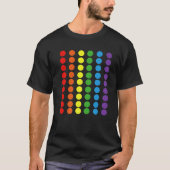 レインボー水玉模様ゲイプライドカラーLGBTQアリー Tシャツ (正面)