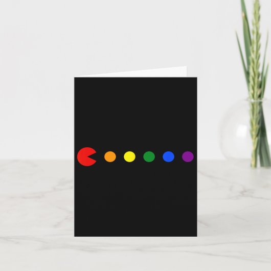 レインボー水玉模様ゲイプライド月Lgbtq Ally カード (正面)