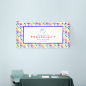 レインボー水玉模様ストームベビーシャワー 横断幕 (トレードショー)