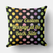 レインボー水玉模様パターン クッション (裏面)