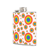 レインボー水玉模様パターン フラスク (左)