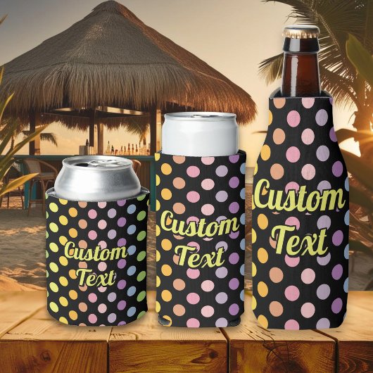 レインボー水玉模様パターン 缶クーラー