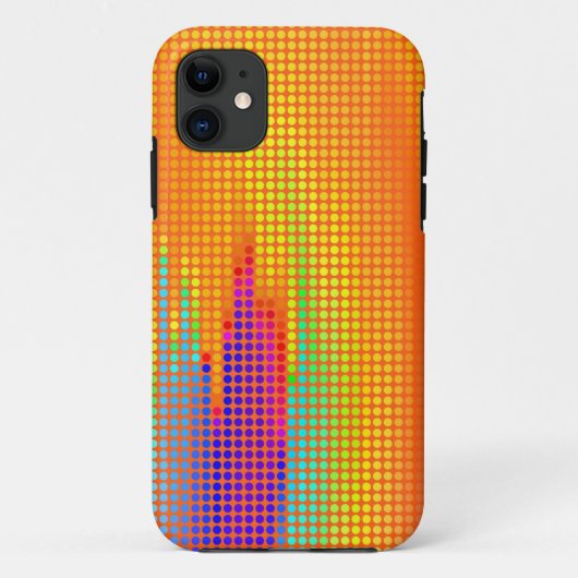 レインボー水玉模様モダンパターン Case-Mate iPhoneケース (裏面)