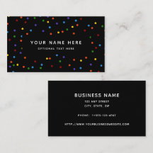 レインボー水玉模様黒の紙吹雪パターン