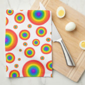 レインボー水玉模様 キッチンタオル (四つ折り)