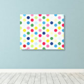 レインボー水玉模様 キャンバスプリント (インサイチュ (ウッドフロア))