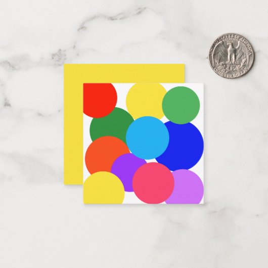 レインボー水玉模様 ノートカード (正面/裏面インサイチュ)