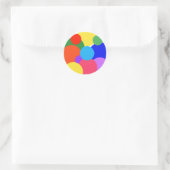 レインボー水玉模様 ラウンドシール (バッグ)