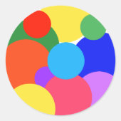 レインボー水玉模様 ラウンドシール (正面)