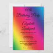 レインボー水玉模様&金ゴールドナガッツバースデーパーティー 招待状 (裏面)