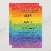 レインボー水玉模様LGBT結婚式招待状 招待状 (正面/裏面)
