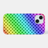 レインボー水玉 iPhone 15ケース (裏面横)