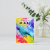 レインボー水色イヤリングディスプレイカード 名刺 (スタンド正面)