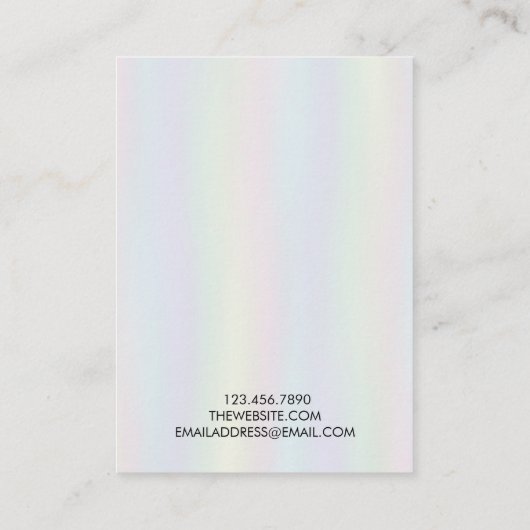 レインボー水色イヤリングディスプレイカード 名刺 (裏面)