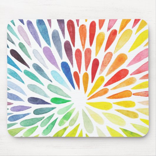 レインボー水色マウスパッド、新規 マウスパッド (正面)