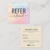 レインボー水色友達の紹介カードを参照 スクエア名刺 (正面/裏面)