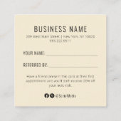 レインボー水色友達の紹介カードを参照 スクエア名刺 (裏面)