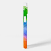 レインボー水色抽象芸術名モノグラム Case-Mate iPhoneケース (裏面 / 右)