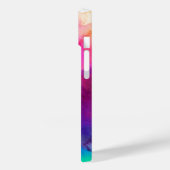 レインボー水色抽象芸術名モノグラム Case-Mate iPhoneケース (裏面 / 左)