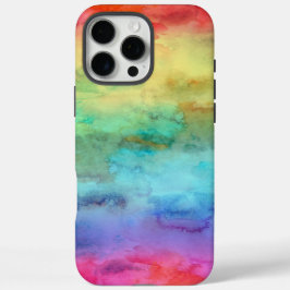 レインボー水色抽象芸術電話ケース iPhone 16 PRO MAXケース